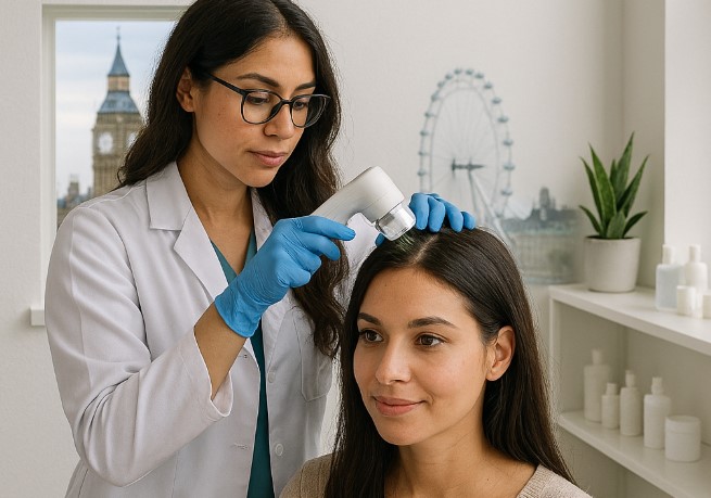 trichologists practicing in London, blending professional care with iconic city vibes